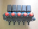 5-section block of solenoid valves with reverse flow regulation (46301551)
